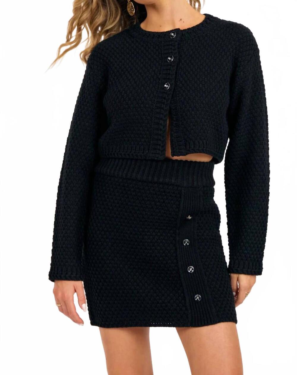NEW SAGE THE LABEL women's odessa button front cardigan in black
